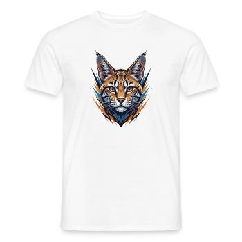 Wildkatze im Neon Stil - Männer T-Shirt - Weiß - Vorne - AI Model Male 178 dark (178cm)
