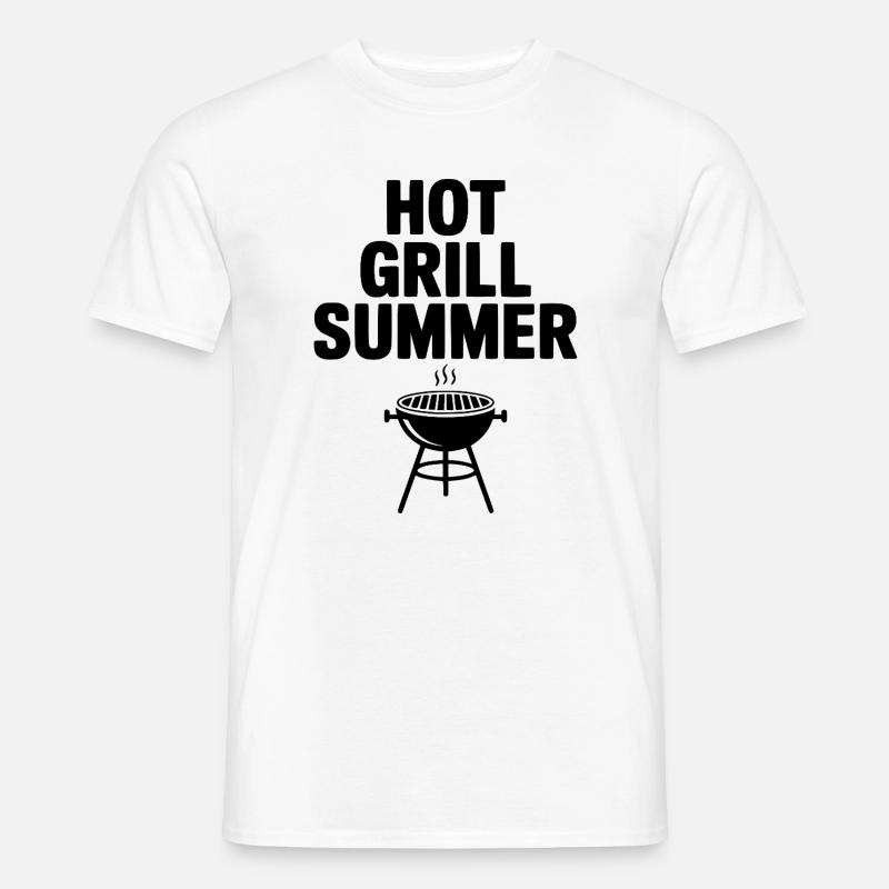 Hot Grill Summer - Männer T-Shirt - Weiß