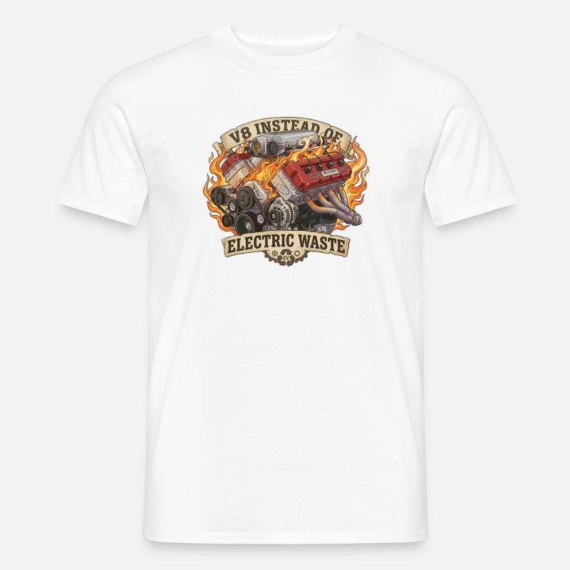 V8 Statt EV – Electric Waste - Männer T-Shirt - Weiß