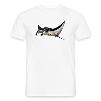 Geometric Manta Ray Art Print - Men's T-Shirt - white - Front - AI Model Male 178 dark (178cm)
