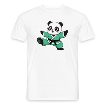 Panda Karate Tritt Kampfsport Kampfkunst - Männer T-Shirt - Weiß - Vorne - AI Model Male 178 dark (178cm)