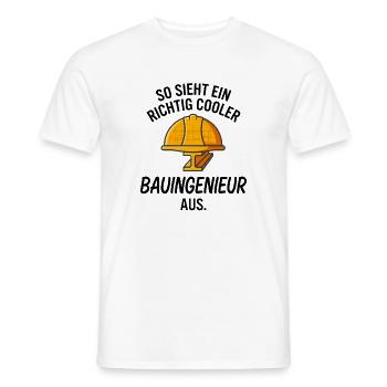 Cooler Bauingenieur Bauhelm Stahlträger Spruch - Männer T-Shirt - Weiß - Vorne - AI Model Male 178 dark (178cm)