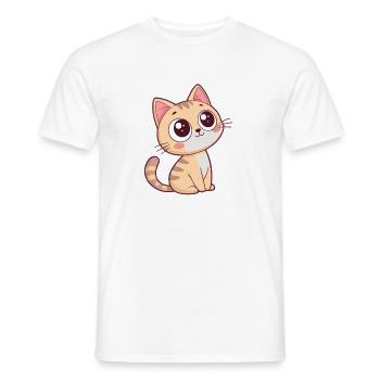 Chaton curieux pastel - T-shirt homme - blanc - Devant - AI Model Male 178 dark (178cm)