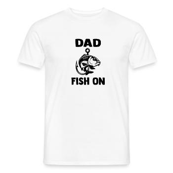 dad_fish_on - Men's T-Shirt - white - Front - AI Model Male 178 dark (178cm)