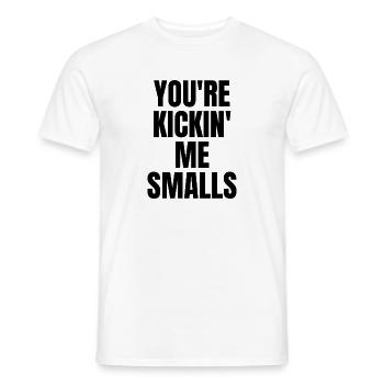 Mère enceinte, tu me donnes un coup de pied, Smalls, drôle - T-shirt homme - blanc - Devant - AI Model Male 178 dark (178cm)