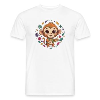 Tropischer Affe mit Banane - Männer T-Shirt - Weiß - Vorne - AI Model Male 178 dark (178cm)
