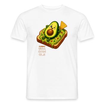 Kawaii avocado on toast - Men's T-Shirt - white - Front - AI Model Male 178 dark (178cm)