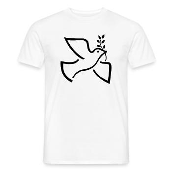 Peace Dove – Symbol für Frieden & Hoffnung - Männer T-Shirt - Weiß - Vorne - AI Model Male 178 dark (178cm)