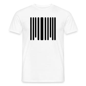 code barre - T-shirt homme - blanc - Devant - AI Model Male 178 dark (178cm)