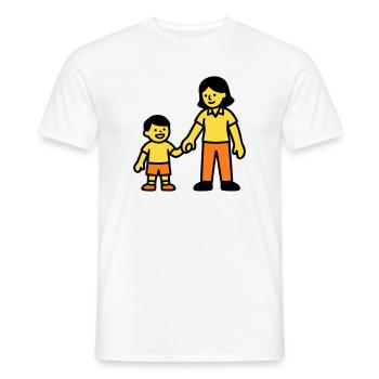 Logo de la main de l’enfant de l’enseignante de maternelle - T-shirt homme - blanc - Devant - AI Model Male 178 dark (178cm)