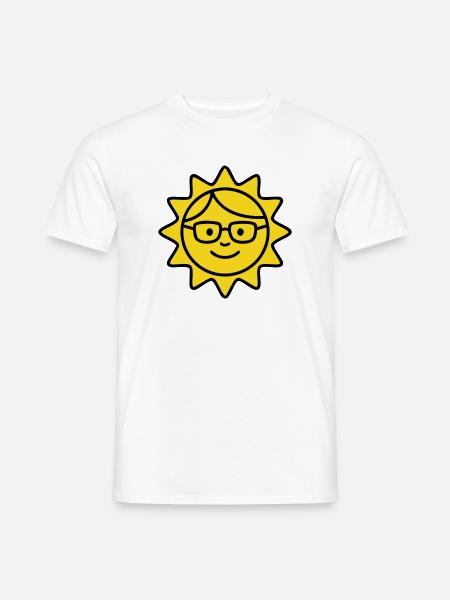 Lachende Sonne Brille Comic - Männer T-Shirt - Weiß