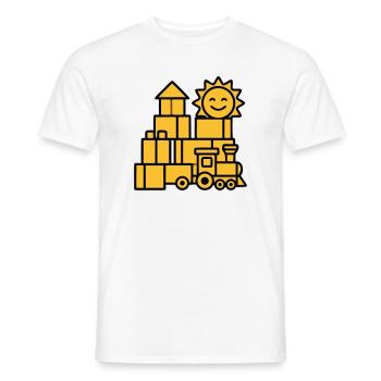 Bauklötze Eisenbahn Spielzeug - Männer T-Shirt - Weiß - Vorne - AI Model Male 178 dark (178cm)
