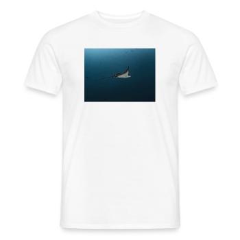 Manta Glise au-dessus de l’Abîme de l’Océan - T-shirt homme - blanc - Devant - AI Model Male 178 dark (178cm)