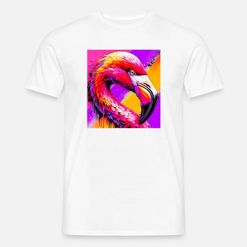 Flamingo - Männer T-Shirt - Weiß