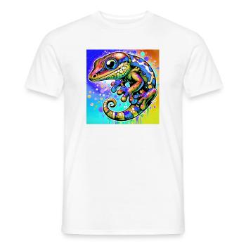 Gecko - Männer T-Shirt - Weiß - Vorne - AI Model Male 178 dark (178cm)