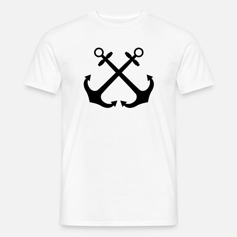 Gekreuzte Anker - Männer T-Shirt - Weiß