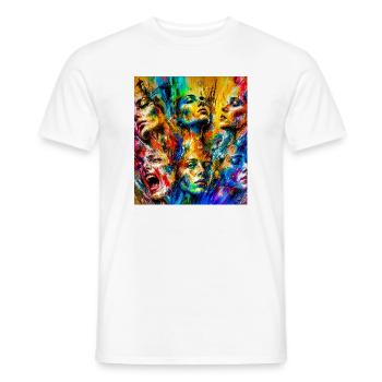 Farbenfrohes Gesicht Regen - Männer T-Shirt - Weiß - Vorne - AI Model Male 178 dark (178cm)