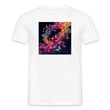 Colorful berries and butterflies - Men's T-Shirt - white - Front - AI Model Male 178 dark (178cm)