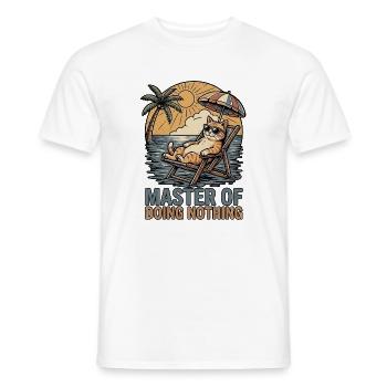 Chat paresseux : drôle de dicton. - T-shirt homme - blanc - Devant - AI Model Male 178 dark (178cm)
