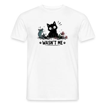 N’étais-je pas drôle chat noir avec cassé - T-shirt homme - blanc - Devant - AI Model Male 178 dark (178cm)