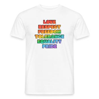 Regenbogenstolz-Werte - Männer T-Shirt - Weiß - Vorne - AI Model Male 178 dark (178cm)