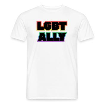 LGBT ALLY - Männer T-Shirt - Weiß - Vorne - AI Model Male 178 dark (178cm)