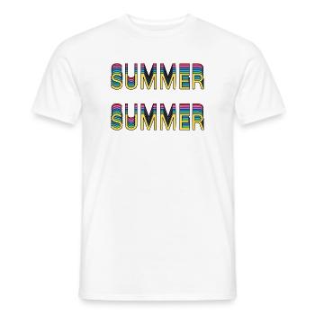 Summer Rainbow Font - Men's T-Shirt - white - Front - AI Model Male 178 dark (178cm)