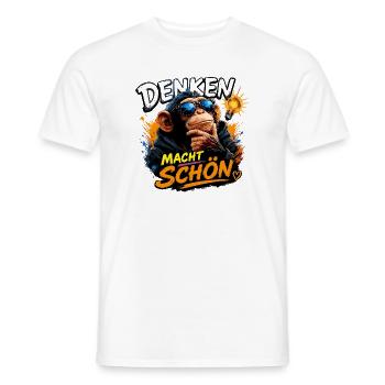 Denken macht schön. - Männer T-Shirt - Weiß - Vorne - AI Model Male 178 dark (178cm)
