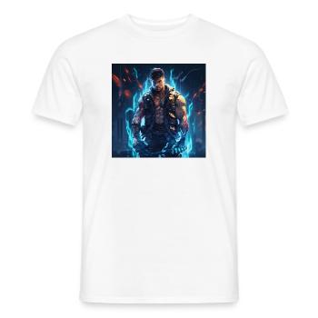 Nebula Ranger Neon Krieger - Männer T-Shirt - Weiß - Vorne - AI Model Male 178 dark (178cm)
