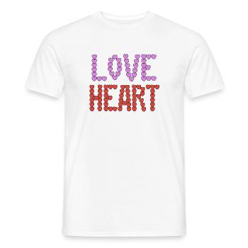 Love Heart-Typografie - Männer T-Shirt - Weiß - Vorne - AI Model Male 178 dark (178cm)