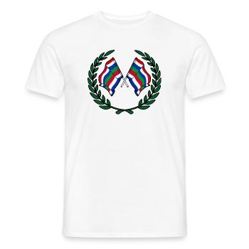 Schier Lorbeerflaggen – Inselstolz - Männer T-Shirt - Weiß - Vorne - AI Model Male 178 dark (178cm)