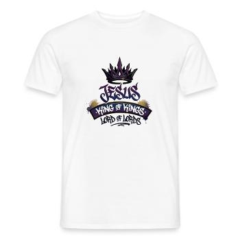 Jesus King of kings - Men's T-Shirt - white - Front - AI Model Male 178 dark (178cm)