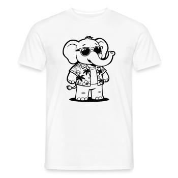 elephant vacation - Men's T-Shirt - white - Front - AI Model Male 178 dark (178cm)