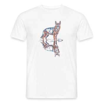 Deutscher Schäferhund mit Wasserreflexion - Männer T-Shirt - Weiß - Vorne - AI Model Male 178 dark (178cm)