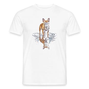 French Bulldog Water Reflection - Men's T-Shirt - white - Front - AI Model Male 178 dark (178cm)