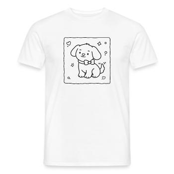 Petit chiot mignon | Lulu Lotus - T-shirt homme - blanc - Devant - AI Model Male 178 dark (178cm)