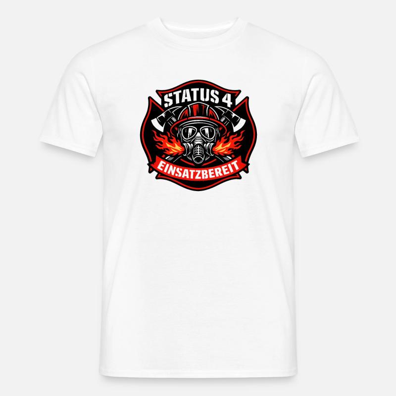 Status 4 Einsatzbereit Logo - Männer T-Shirt - Weiß