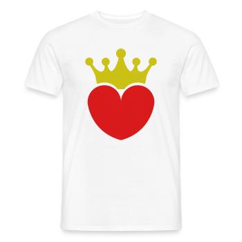 Cœur avec couronne - T-shirt homme - blanc - Devant - AI Model Male 178 dark (178cm)