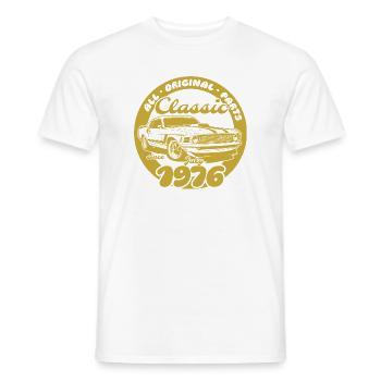 50. Geburtstag - Klassiker Musclecar 07/1976 - Männer T-Shirt - Weiß - Vorne - AI Model Male 178 dark (178cm)