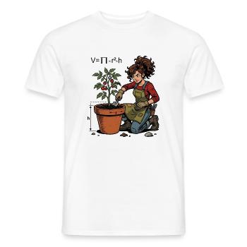 Jardinier en pot – plante de tomate - T-shirt homme - blanc - Devant - AI Model Male 178 dark (178cm)