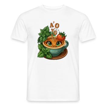 Alphabet Tea Cup with Herbs - Men's T-Shirt - white - Front - AI Model Male 178 dark (178cm)