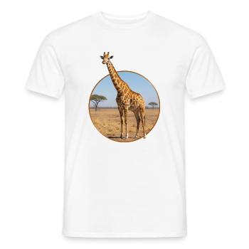 T-Shirt Design "Giraffe" - Men's T-Shirt - white - Front - AI Model Male 178 dark (178cm)