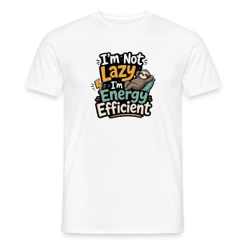 Energy Efficient Sloth Humor - Men's T-Shirt - white - Front - AI Model Male 178 dark (178cm)