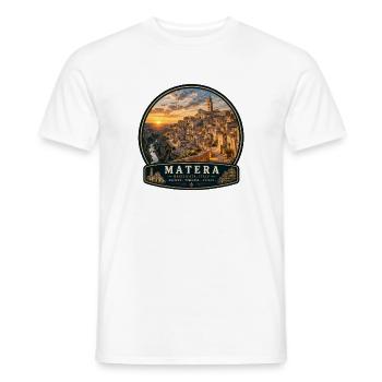 Vacances méditerranéennes à Matera, Italie, vieille ville - T-shirt homme - blanc - Devant - AI Model Male 178 dark (178cm)