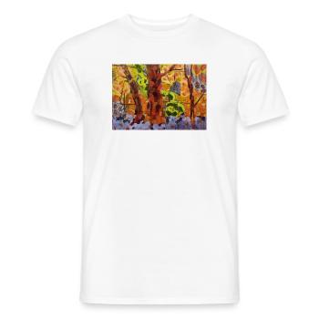 Le parc d’automne dans l’abstraction des couleurs - T-shirt homme - blanc - Devant - AI Model Male 178 dark (178cm)