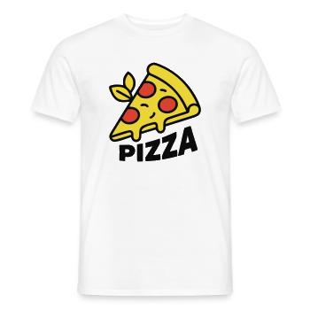 Pizza Piece Lettering Italy Pizzeria - Men's T-Shirt - white - Front - AI Model Male 178 dark (178cm)