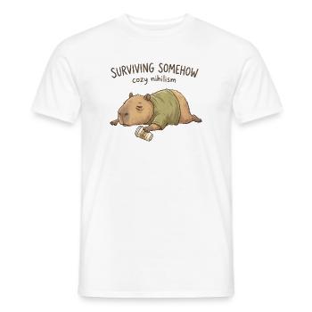 Kuscheliger Nihilismus Capybara - Männer T-Shirt - Weiß - Vorne - AI Model Male 178 dark (178cm)