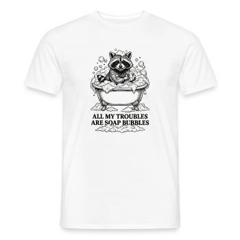 All My Troubles Are Soap Bubbles - Men's T-Shirt - white - Front - AI Model Male 178 dark (178cm)