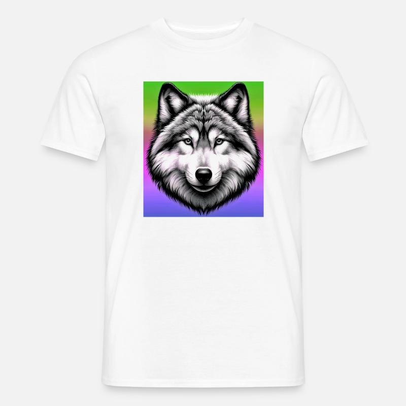 Wolf - Männer T-Shirt - Weiß