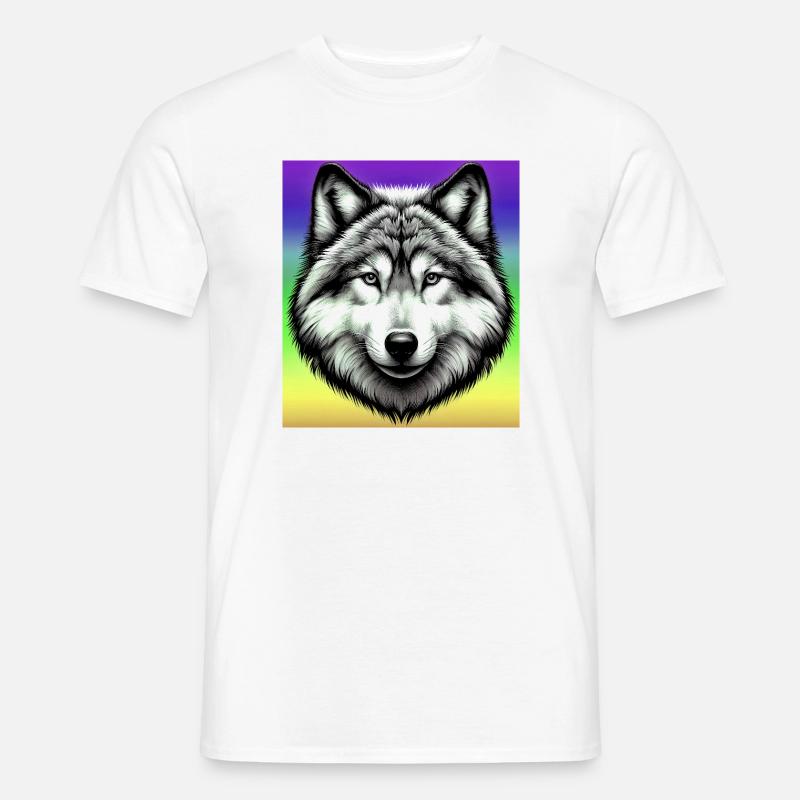 Wolf - Männer T-Shirt - Weiß